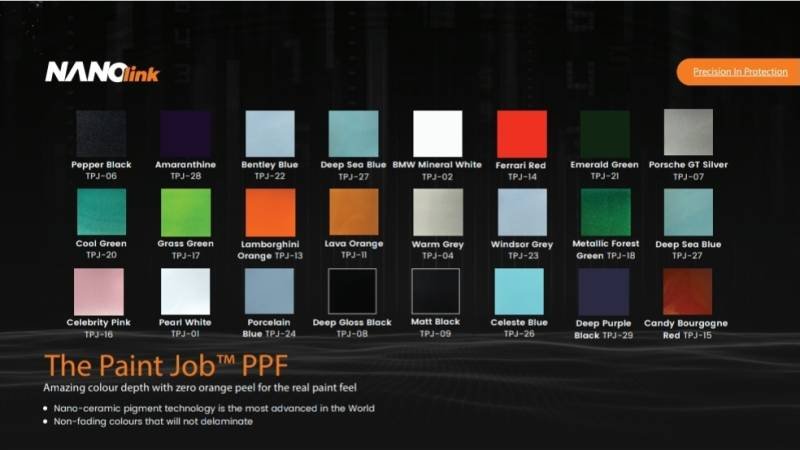 الوان PPF PAINT JOB PPF  بضمان عشر سنوات